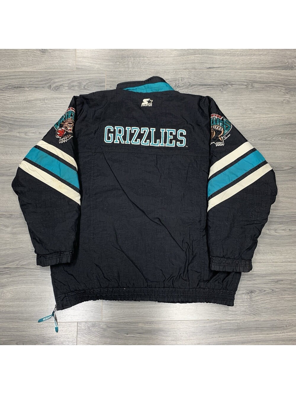 Vintage 1990S Starter Memphis Grizzlies Jacket XXL Rare Men’s Black Puffer NBA